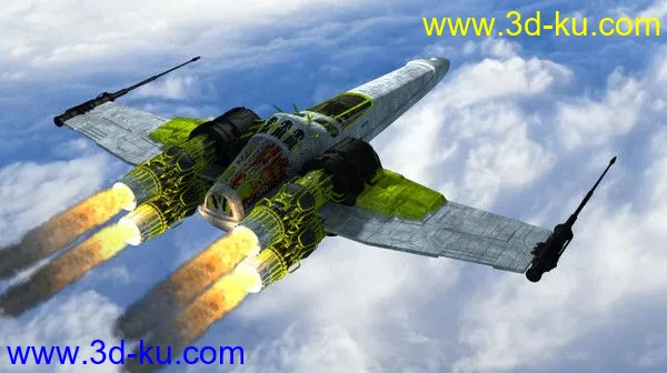 MAX超级精细飞船，有图有真相，带贴图和推进器动画。模型的图片1