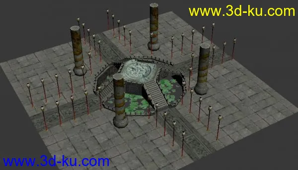 春秋争霸古代祭坛模型小桥流水的图片1