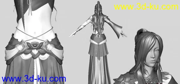 MAYA中国古代神话女性人物模型的图片1