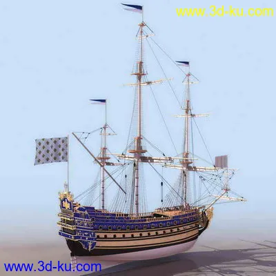 两艘古代战舰模型的图片1