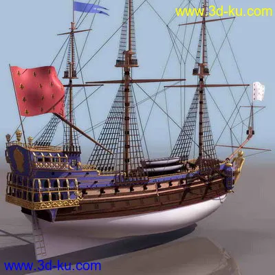 两艘古代战舰模型的图片2