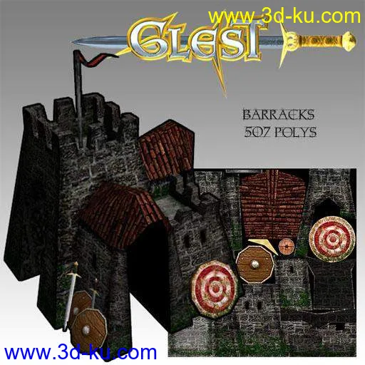 中世纪风格游戏GLEST建筑集模型的图片1