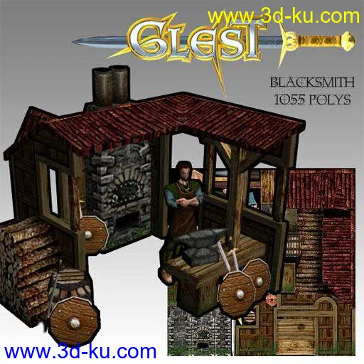 中世纪风格游戏GLEST建筑集模型的图片2