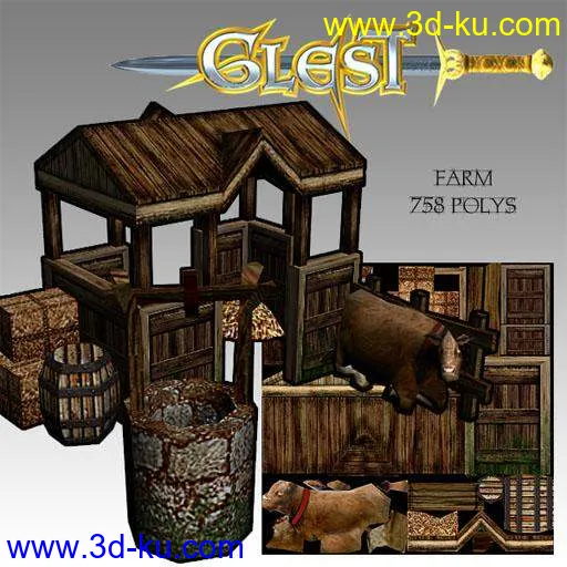中世纪风格游戏GLEST建筑集模型的图片4