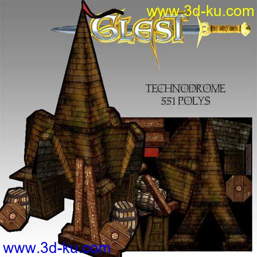 中世纪风格游戏GLEST建筑集模型的图片7