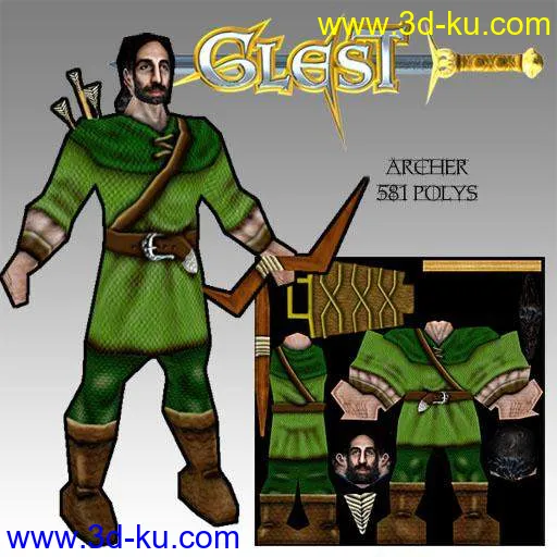 中世纪风格游戏GLEST角色集模型的图片1