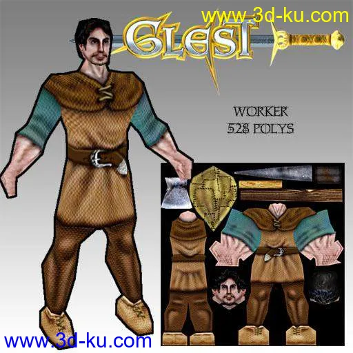 中世纪风格游戏GLEST角色集模型的图片2