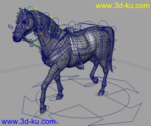 马的绑定+动画模型的图片1