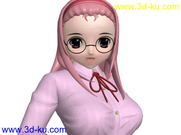 日本动画角色 戴眼镜的女孩模型的图片4