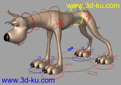 卡通狗（带骨骼）模型的图片1