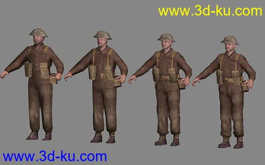 2战游戏美兵模型，4种精度的图片1