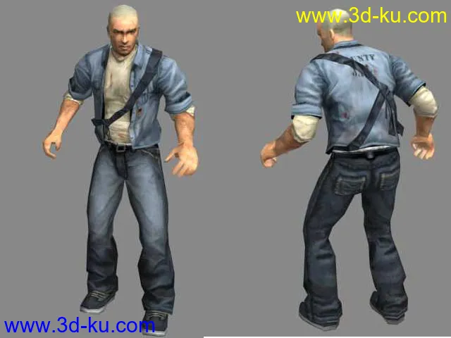 《侠盗猎魔》Manhunt男主角(光头暴力杀人狂，贴图超好)模型的图片1