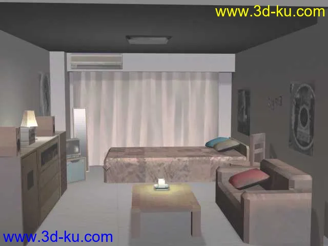 超罕见室内游戏模型：睡房(带烘焙贴图)的图片2