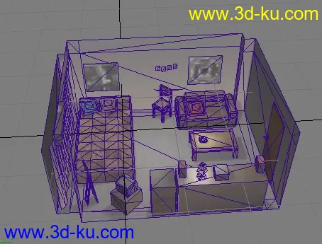 超罕见室内游戏模型：睡房(带烘焙贴图)的图片3