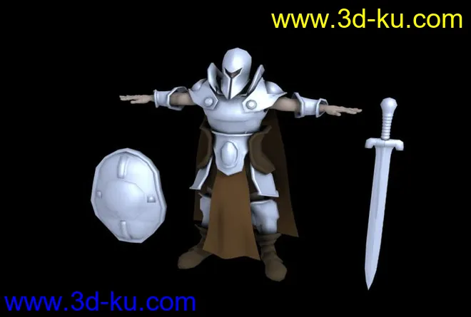 中世纪的士兵模型 带骨骼的图片1