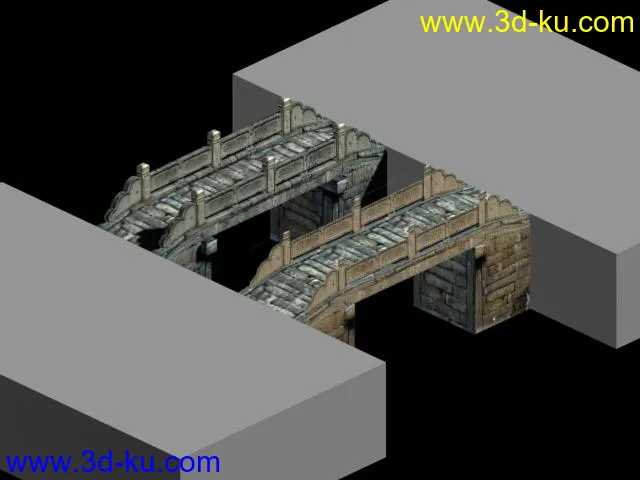 自建古桥模型 建筑漫游用的图片1