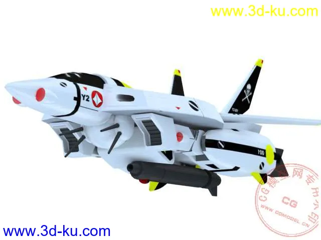 太空堡垒 变形战斗机VF1J、VF1A模型，obj格式，无贴图的图片3