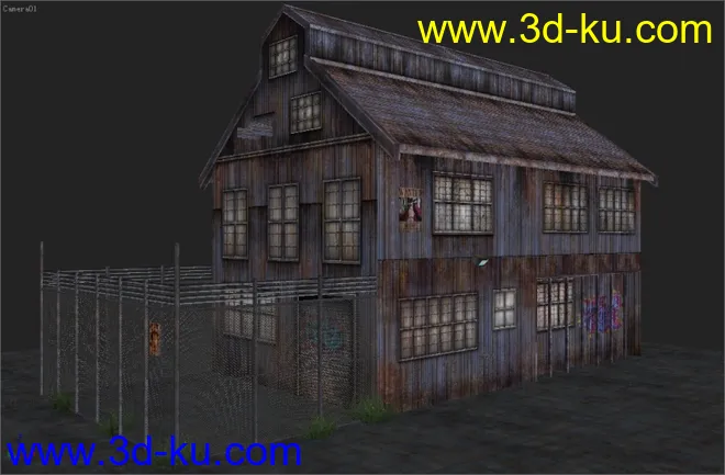 破旧的生锈铁皮房子 （MAX 8 ）模型的图片1