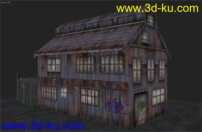 破旧的生锈铁皮房子 （MAX 8 ）模型的图片3
