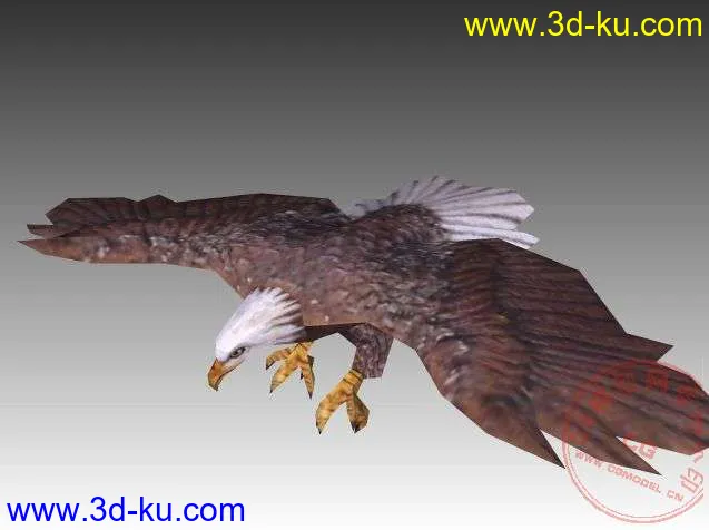 带骨骼动画的飞翔雄鹰（游戏用低模）模型的图片2