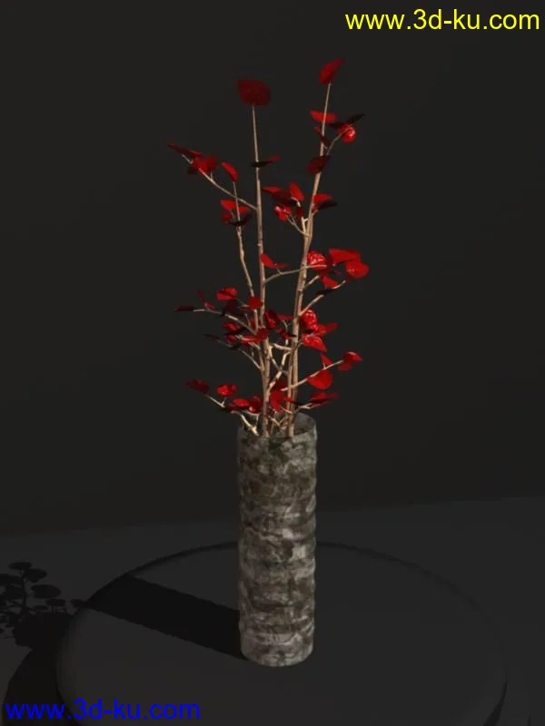 高精细红叶盆栽模型的图片1