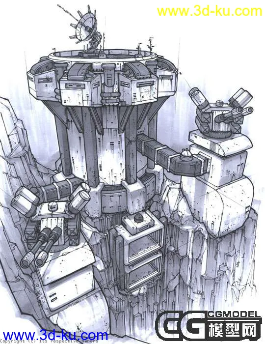 机械城堡  初学时的作品模型的图片1
