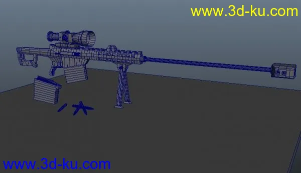 巴雷特狙击步枪低模模型的图片1