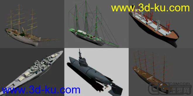几个低模船模型的图片1