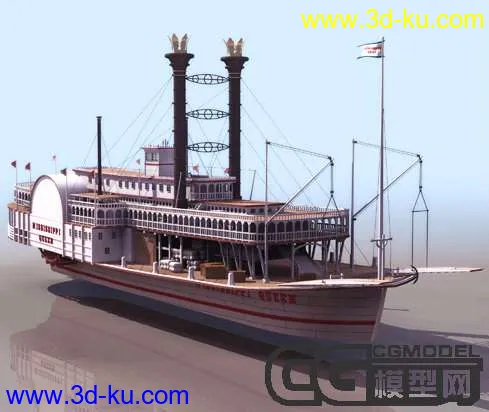 古董蒸汽船（带贴图）模型的图片1