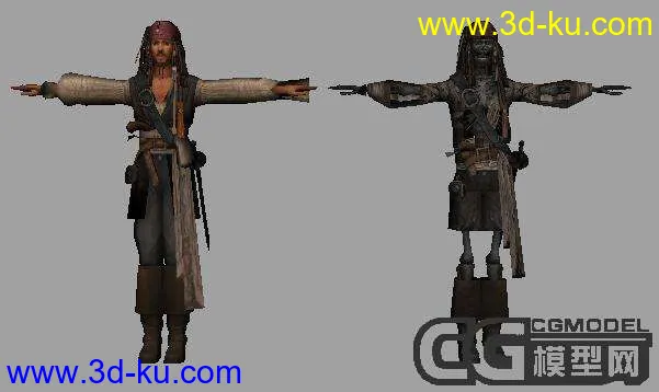 加勒比海盗-杰克船长的模型（maya）的图片1