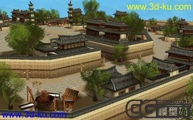网络游戏“墨香”古代城市场景模型的图片1