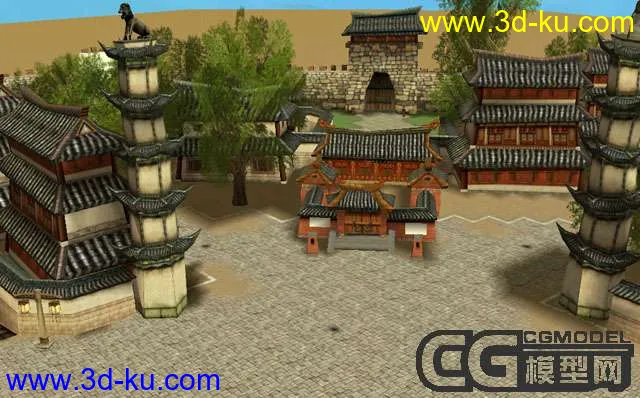 网络游戏“墨香”古代城市场景模型的图片2