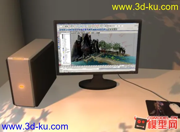 电脑主机显示器鼠标及垫模型的图片1