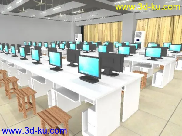 电脑教室房模型的图片3