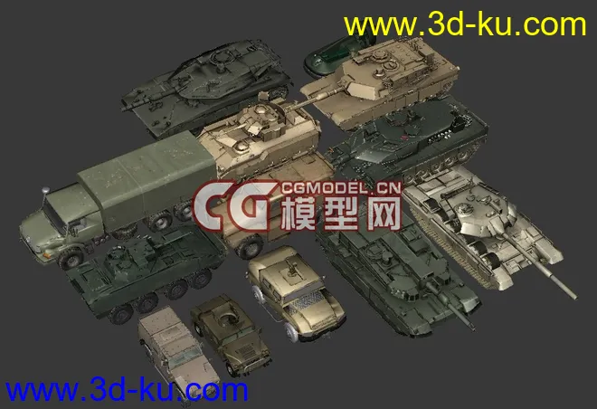 一套游戏用军事模型合集（集合了装甲车、飞机、军舰和航空模型）的图片2