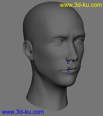 男人头有口腔牙齿加骨骼绑定模型的图片1