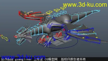 龙的绑定，纯手工绑定模型的图片1