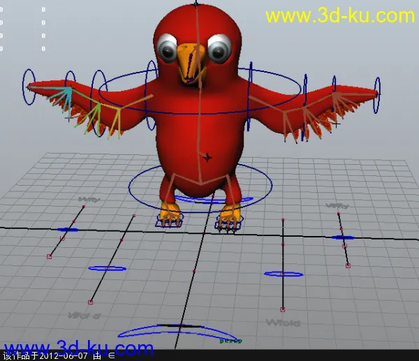超卡哇伊的小鸟，带贴图，带骨骼，带控制器模型的图片2