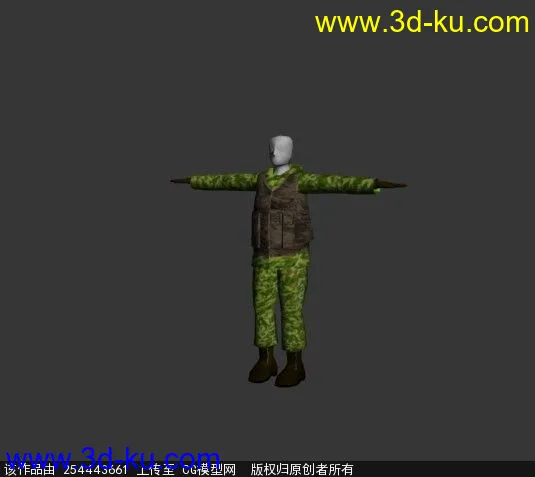 枪战游戏人物3D模型（带材质）的图片3