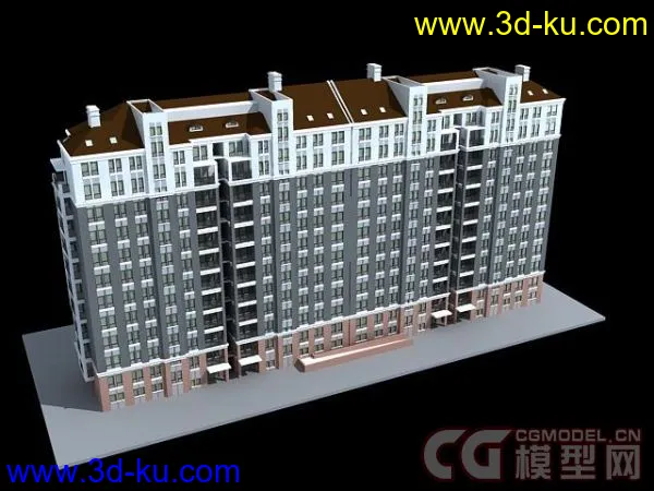 居住小区公寓楼模型的图片3