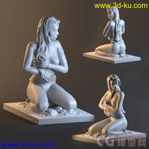 女子跪姿雕塑(奥运庆祝贴十)模型的图片1