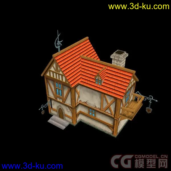游戏房子场景3D模型的图片1