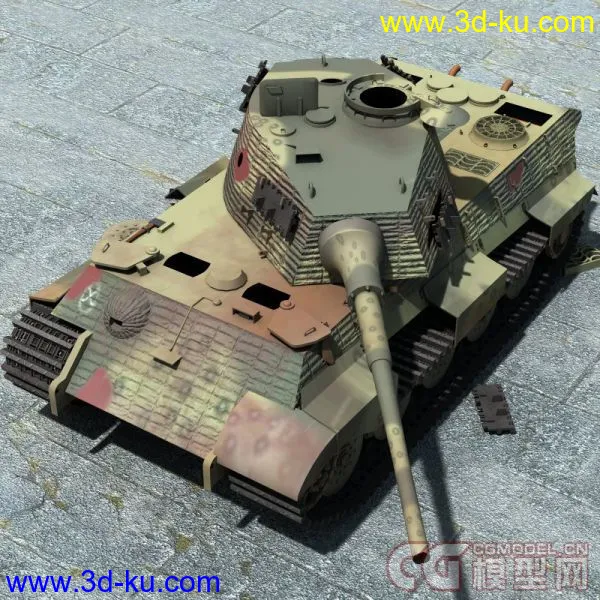 被击毁的坦克四辆 M4A1 Panther Tiger King Tiger(更新加一辆)模型的图片10