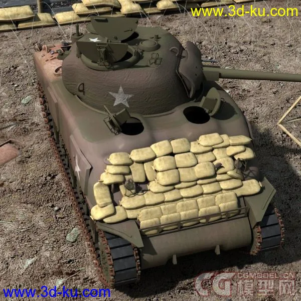 被击毁的坦克四辆 M4A1 Panther Tiger King Tiger(更新加一辆)模型的图片13