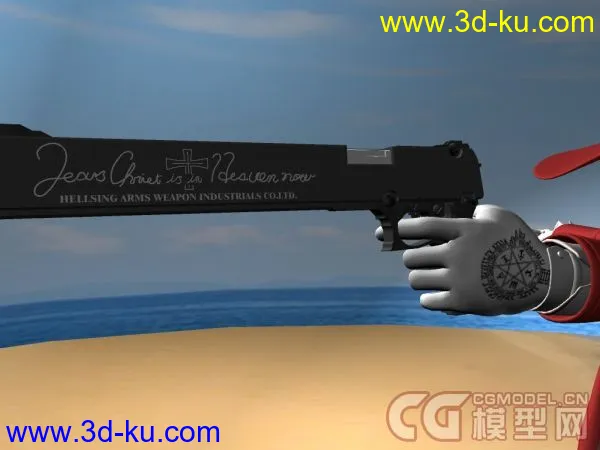 地狱之歌-阿卡特黑色超酷手枪JACKAL模型的图片3