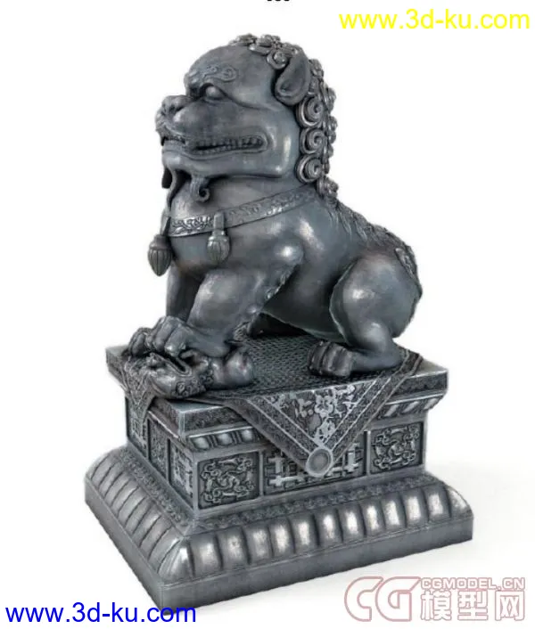 超细致狮子铜像(3Dmax)模型的图片1