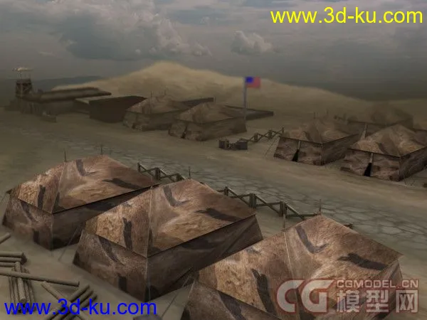 【美军营地】一个建模美军的营地场景模型的图片1