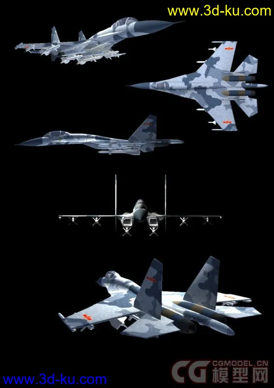su27战斗机maya模型（附obj文件）的图片1