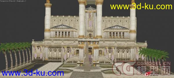 希腊神殿3D场景模型的图片1