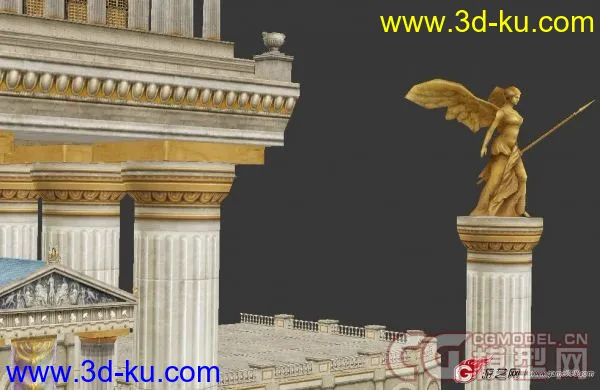 希腊神殿3D场景模型的图片3